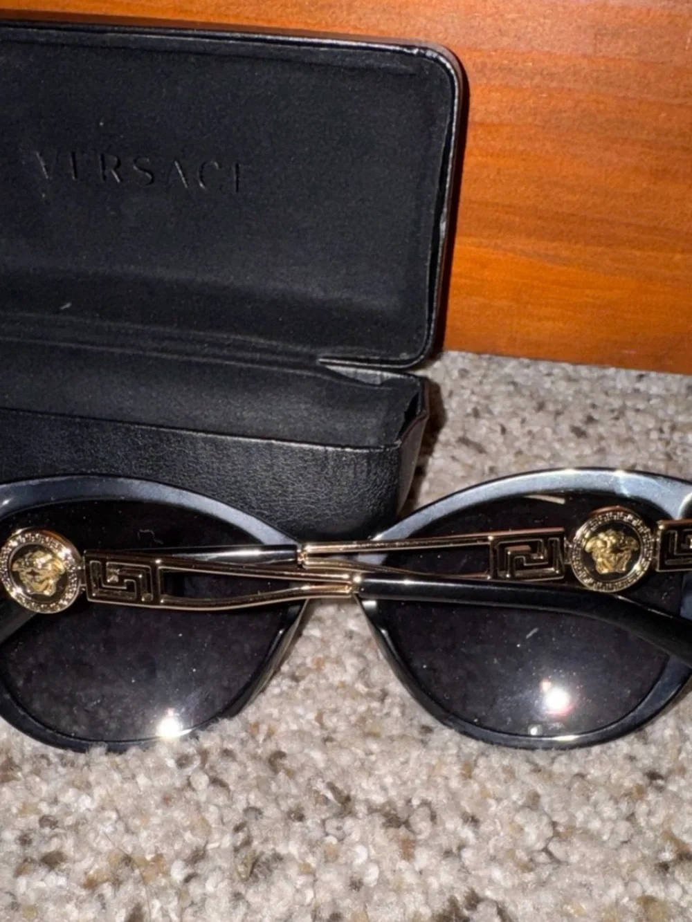 Versace Black Women's Cat-Eye Sunglasses with Dark Lenses